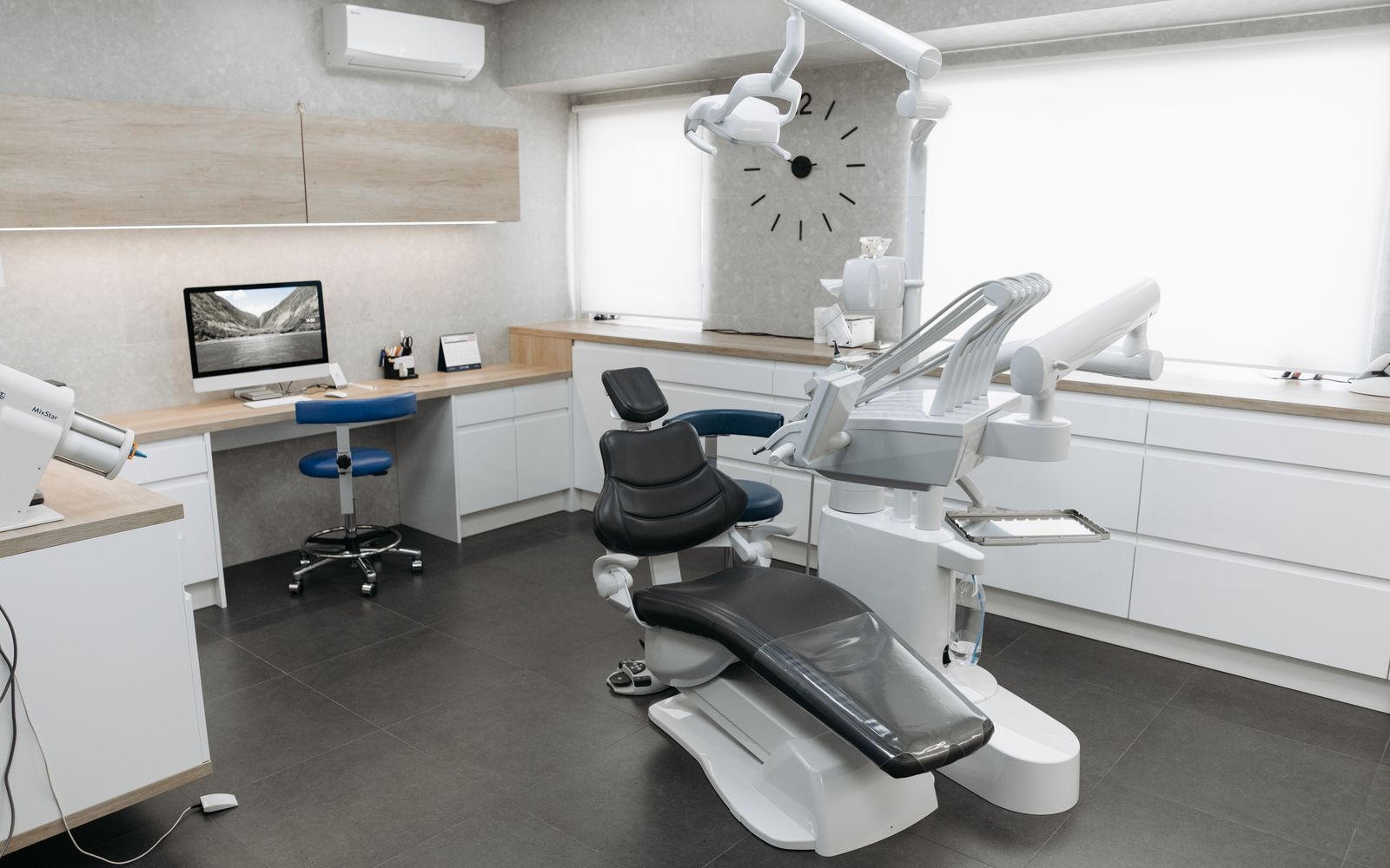 Reception desk and waiting area at Cedar Park Dental Studio