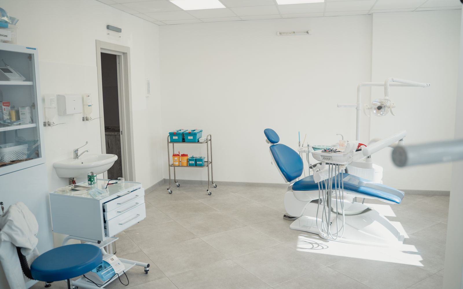 Sterilization and lab area with instrument stations